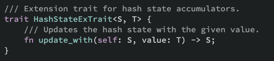 显示 HashStateExTrait 提供的 update_with 方法的图片