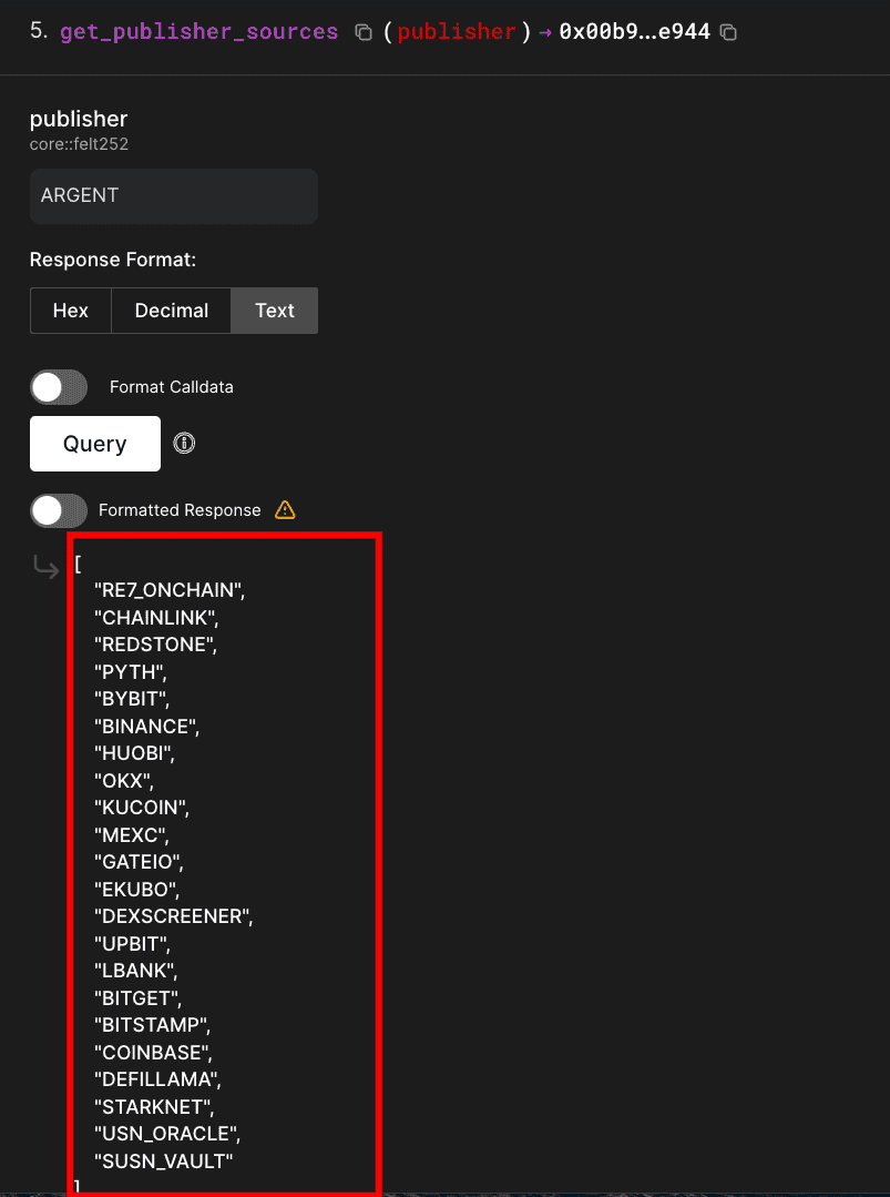 区块浏览器显示 ARGENT 发布者的 get_publisher_sources 查询