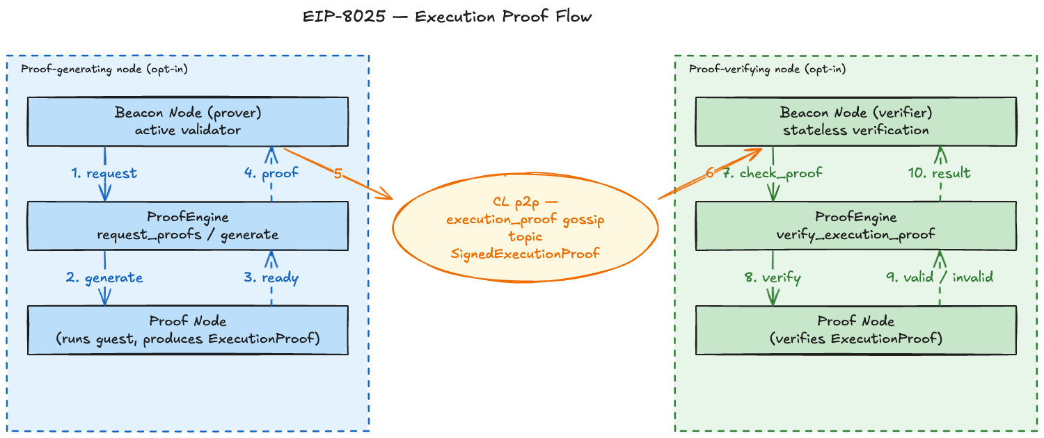 通过 execution_proof 八卦主题，在证明生成节点和证明验证节点之间的执行证明流