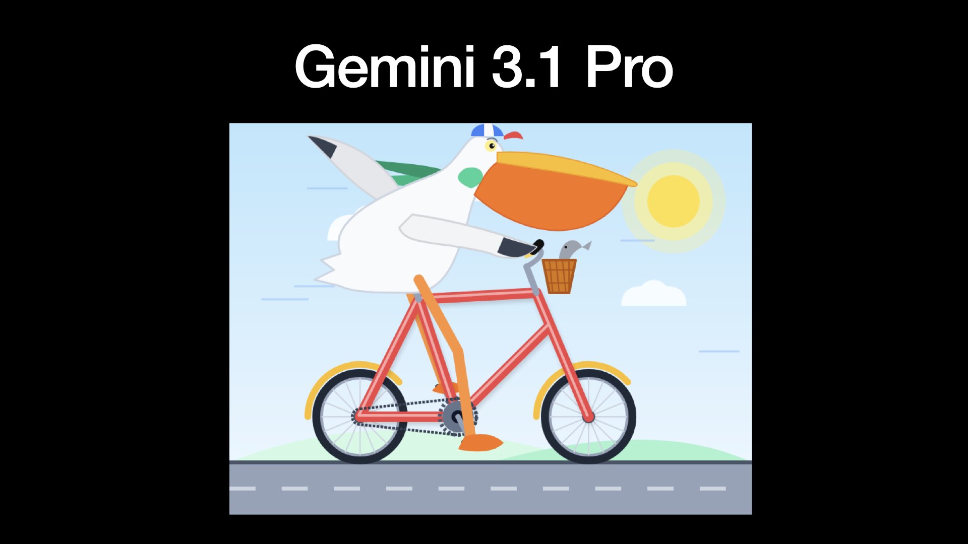 Gemini 3.1 Pro  一张非常棒的鹈鹕骑自行车的插图。 