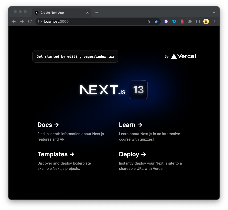 Next.js 欢迎页面