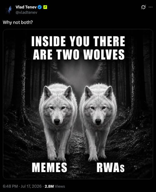 Robinhood memecoins and RWAs