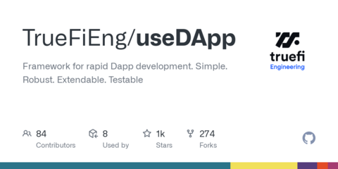 GitHub - TrueFiEng/useDApp: Framework for rapid Dapp development. Simple. Robust. Extendable. Testable