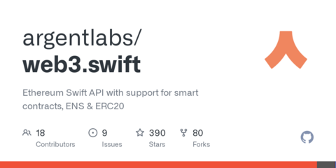 GitHub - argentlabs/web3.swift: Ethereum Swift API with support for smart contracts, ENS & ERC20