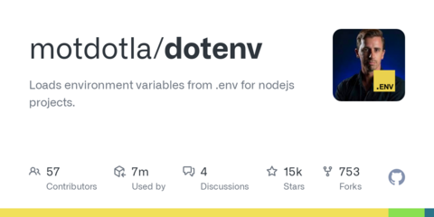 GitHub - motdotla/dotenv: Loads environment variables from .env for nodejs projects.