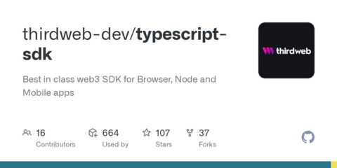 GitHub - thirdweb-dev/typescript-sdk: Best in class web3 SDK for Browser, Node and Mobile apps
