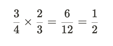 Image 2: Fraction multiplication of 3/4 and 2/3