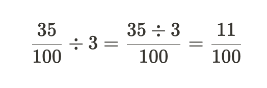 Image 14: example of fraction division only effecting the numerator