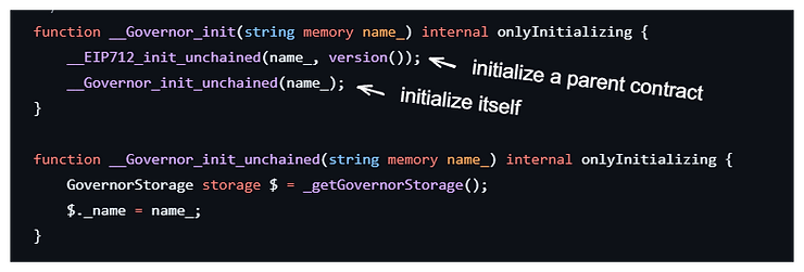 GovernorUpgradeable.sol v5 合约中_Governor_init 函数的代码片段