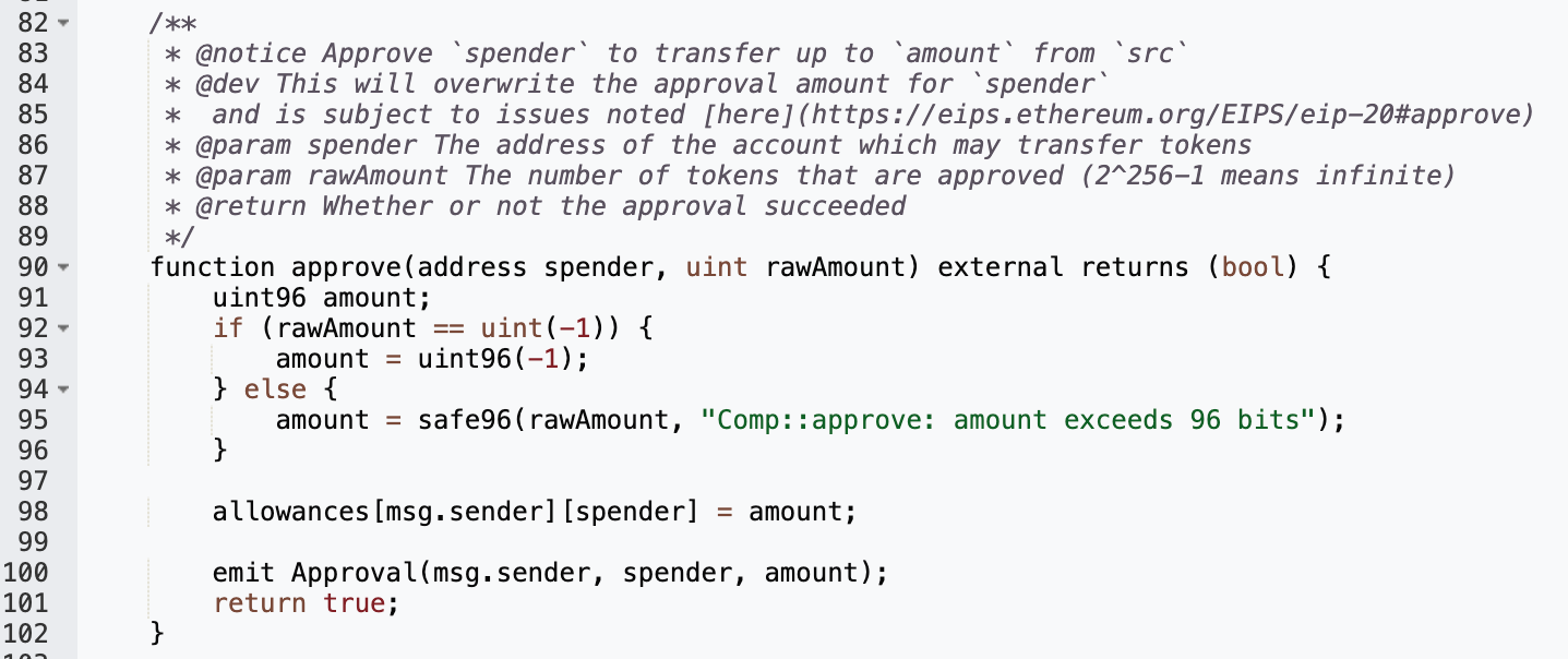 solidity function with natspec