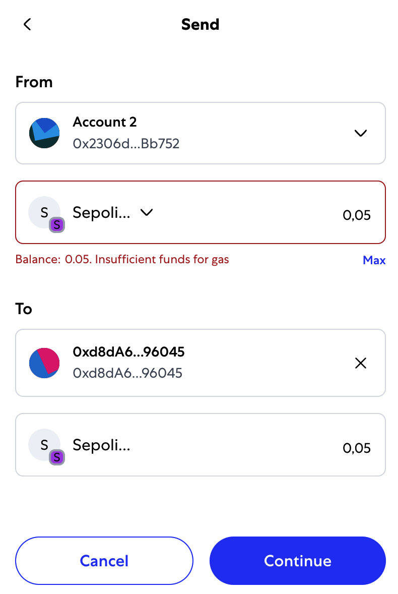 将 0.05 ether 发送到一个地址