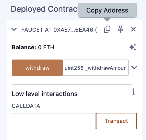 从 Remix 复制合约地址
