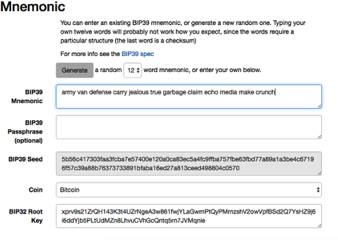 BIP-39 生成器网页