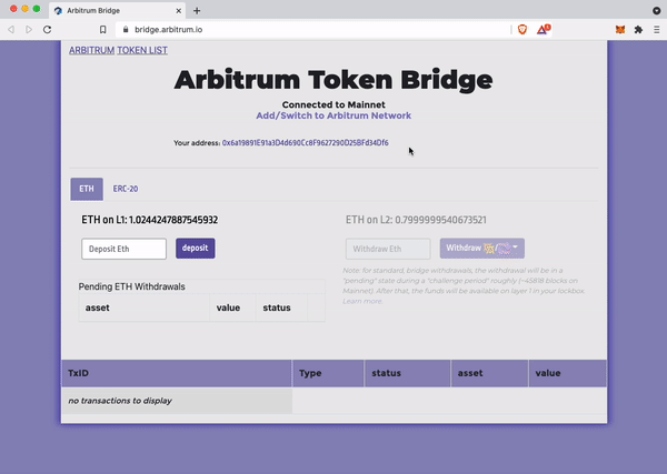 ARBITRUM Token桥使用教程插图1