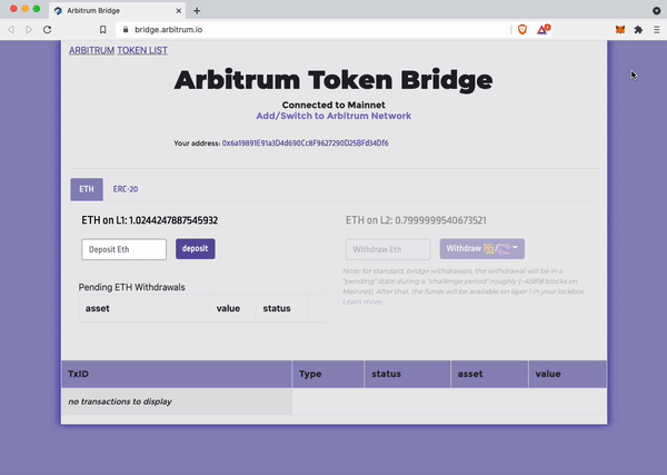 ARBITRUM Token桥使用教程插图2