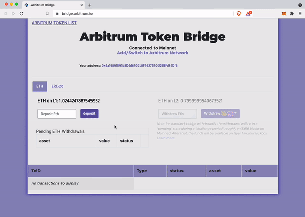 ARBITRUM Token桥使用教程插图4